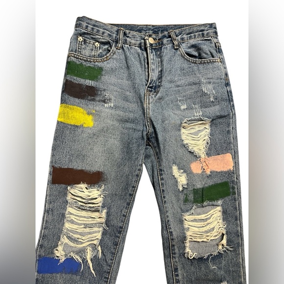 2 for $25 Women’s Distressed Multicolor Jeans - Picture 3 of 7